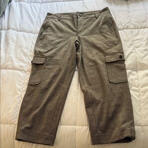 Liverpool Tan Cropped Cargo Pants